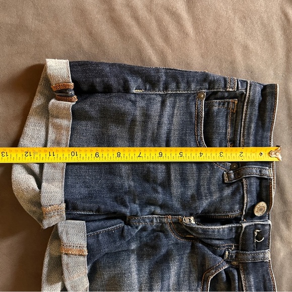 American Eagle Stretch Denim Shorts Distressed Cuffed Size 4 Blue Jean Cutoffs - Picture 8 of 9